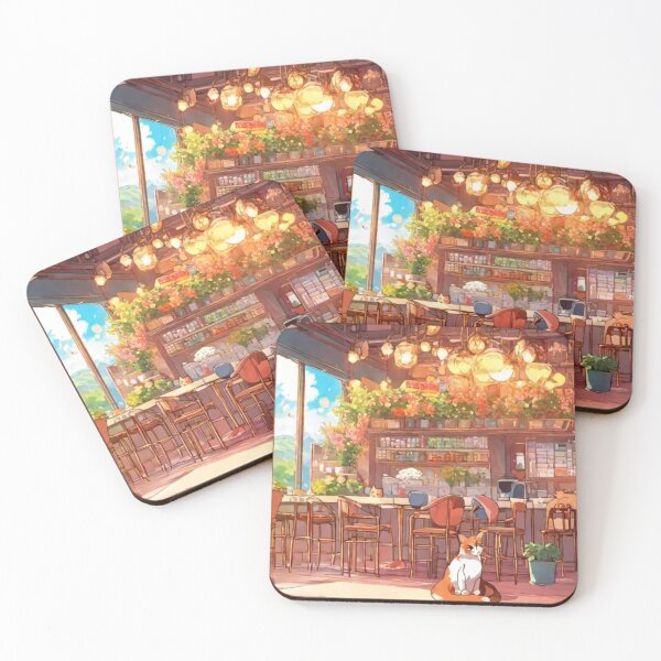 Item preview, Cozy cafe with Cats designed and sold by aniscapes.