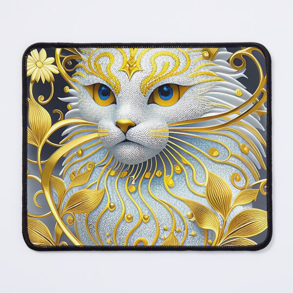 Item preview, White Glitzy Cat  designed and sold by purplesensation.