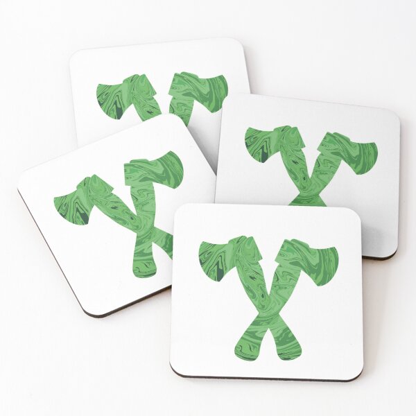 Item preview, Green Swirl Axe Throwing Axes Crossed  designed and sold by jazzy-bee-art.