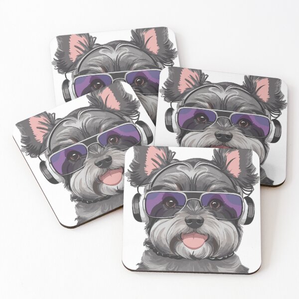Item preview, cute schnauzerdo puppy with glasses designed and sold by melyD74.