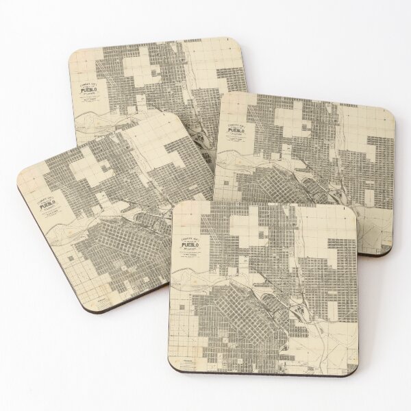 Item preview, Vintage Pueblo CO Map (1900) designed and sold by BravuraMedia.