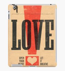 "LOVE!" Vintage Letterpress Poster iPad Case/Skin