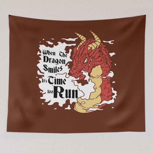 Item preview, When the dragon smiles, it’s time to run. Perfect for adventurer and rpg lover. designed and sold by Zanda-Nerd-Shop.