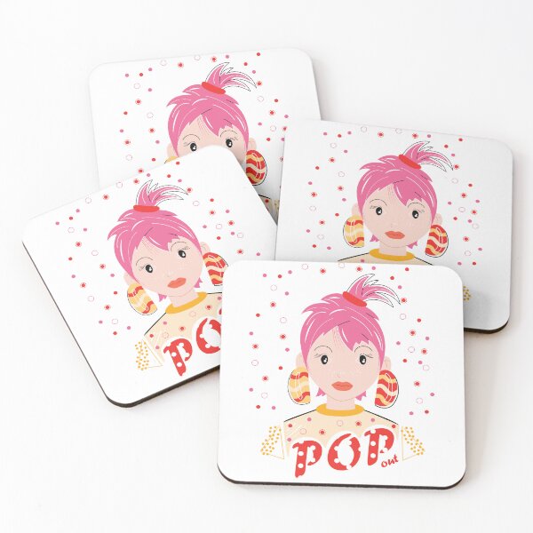 Item preview, Retro Pop Out: 1980s Inspired Girl with Polka Dot Charm - red, pink, apricot designed and sold by Arubi-Art.