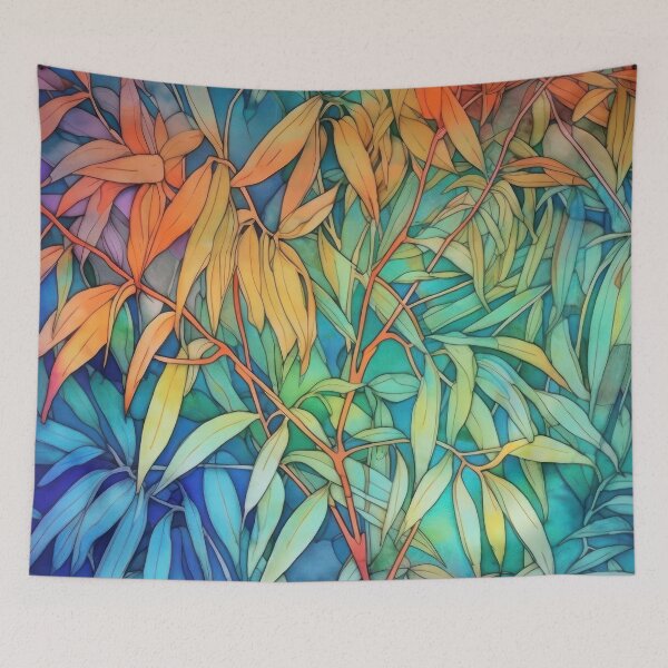 Item preview, Floral Watercolor in Green, Blue, and Orange  designed and sold by Dreamoire Pix.