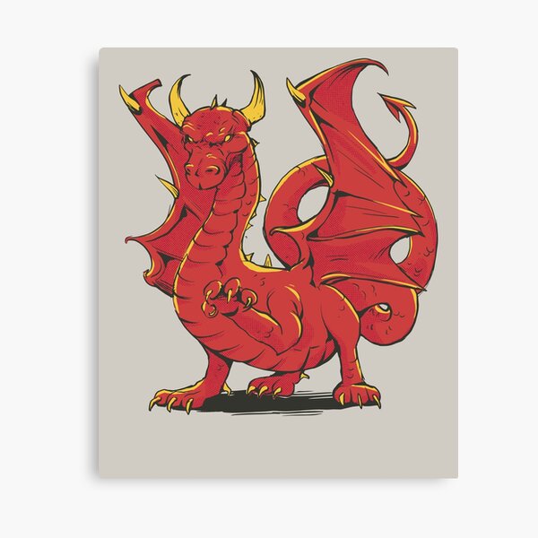 Disover Majestic Red Fury: The Fire Breather - Perfect for Dragons lovers. RPG, TTRPG | Canvas Print