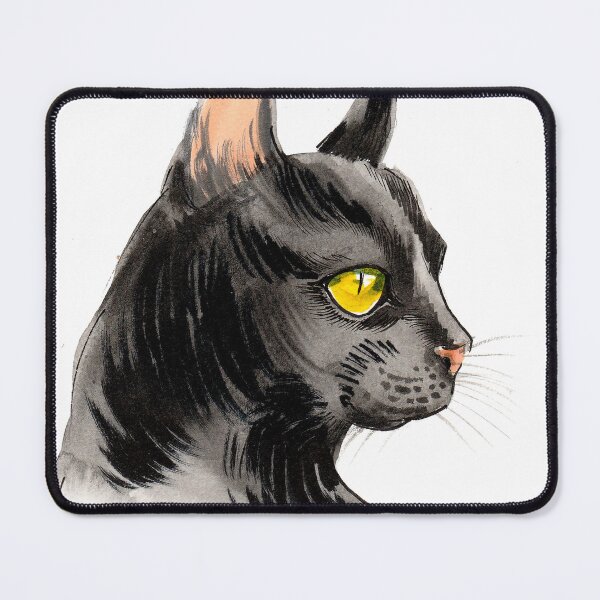 Item preview, Black cat with green eyes designed and sold by AlexBlackSea.