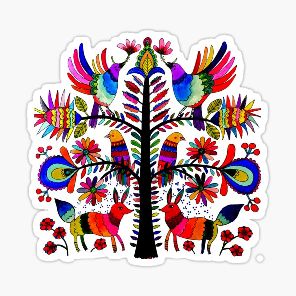 Mexican Otomi Flower Sticker – VulgrCo