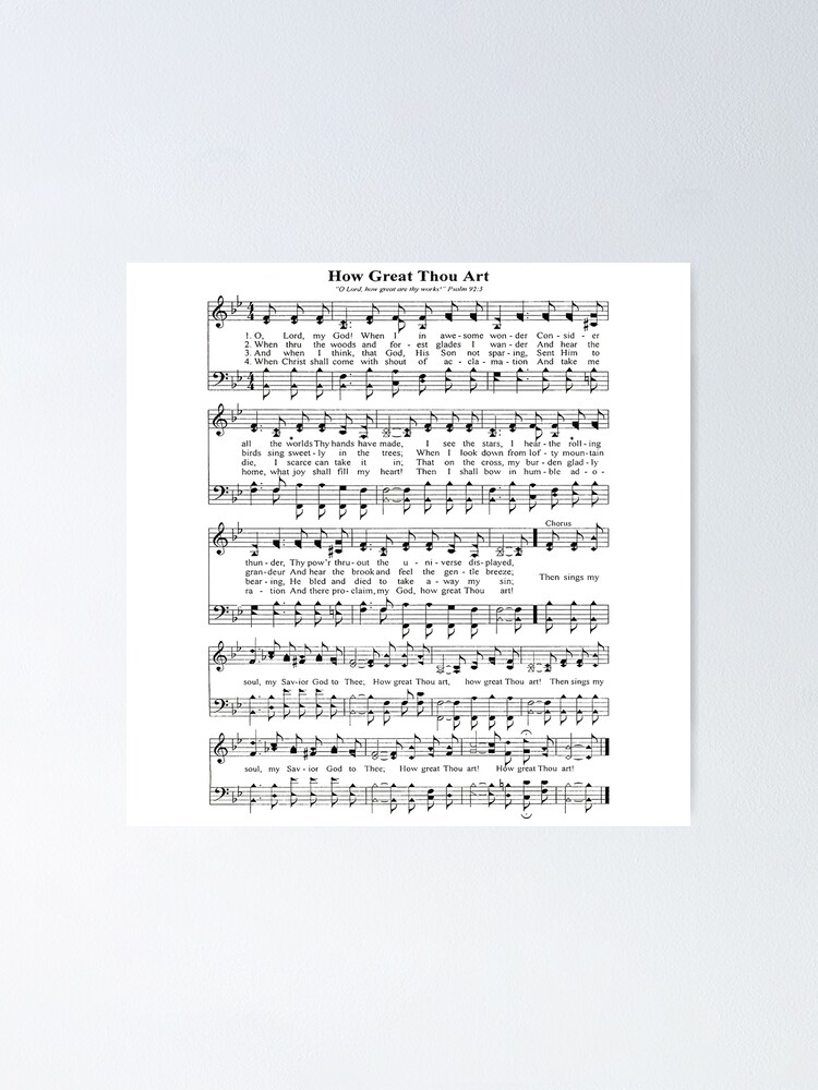 how-great-thou-art-sheet-music-poster-for-sale-by-thejoeycook-redbubble for Free Printable Lyrics To How Great Thou Art How Great Thou Art Sheet Music
