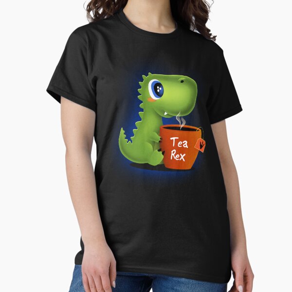 Vista previa del artículo con la obra «TEA REX - lindo y adorable bebé t-rex bebiendo té», diseñado y vendido por erion5k.