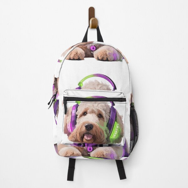 Item preview, watercolor labradoodle mix dog listening to music designed and sold by melyD74.