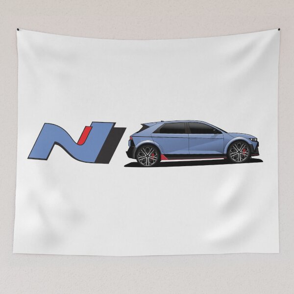 Item preview, Ioniq 5 N line blue illustration designed and sold by blackdogshop.