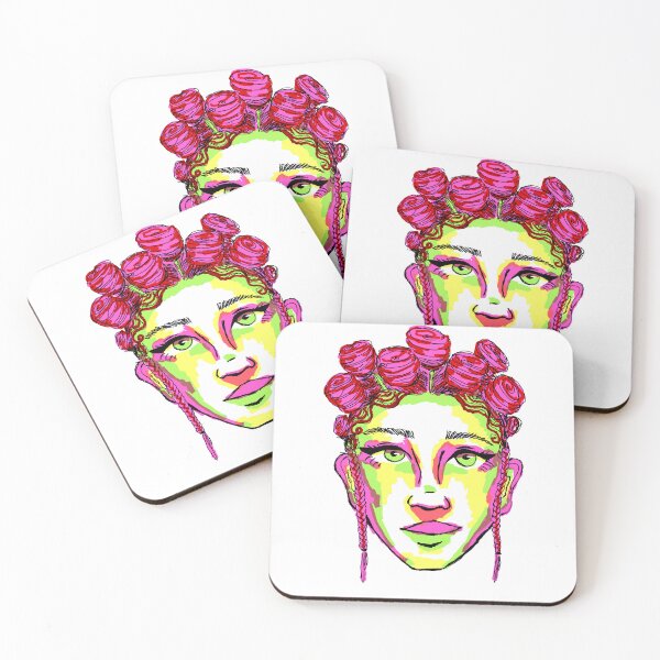 Item preview, neon girl with bantu knots designed and sold by eviannadaisy.