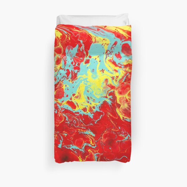 Splattered - Red Abstract Duvet Cover