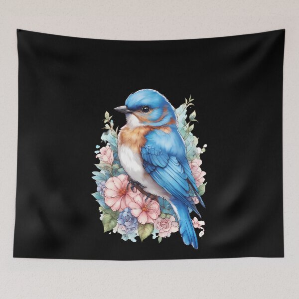 Item preview, Whimsical Bluebird Art designed and sold by Mechanical-Artt.