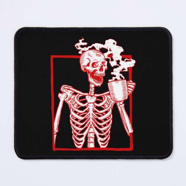 Item preview, halloween coffee drinking skeleton red designed and sold by Gossip Rag.