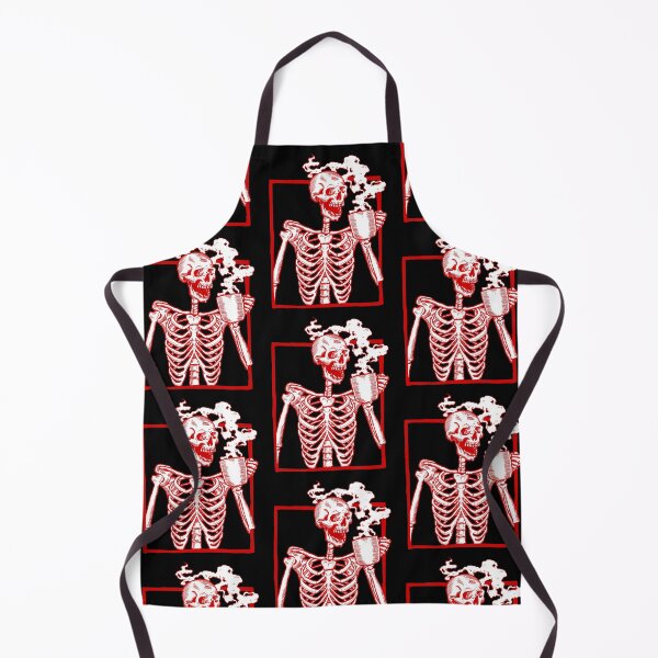 Item preview, halloween coffee drinking skeleton red designed and sold by Gossip Rag.