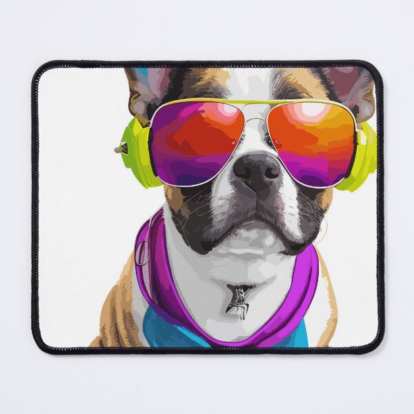 Item preview, cute Bullmatian puppy listening to music wearing sunglasses. designed and sold by melyD74.