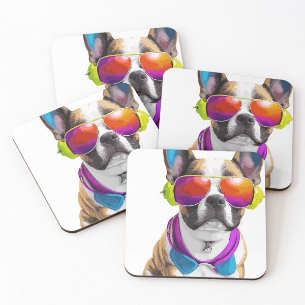 Item preview, cute Bullmatian puppy listening to music wearing sunglasses. designed and sold by melyD74.