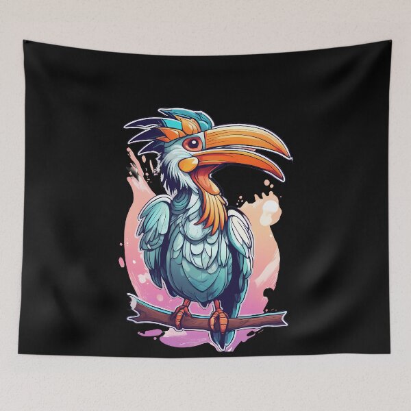 Item preview, Vibrant Hornbill Portrait designed and sold by Mechanical-Artt.