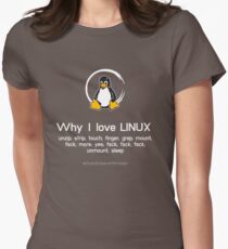 linux penguin penguin pc nerd computer programmer code sysadmin Women's Fitted T-Shirt
