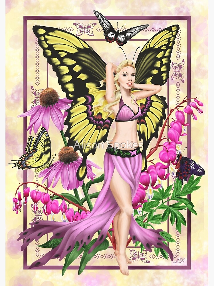 Fairy With Butterflies  Art Board Print for Sale by drawwithren