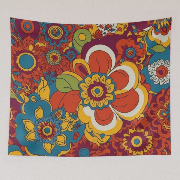 Item preview, Flower Power Colourful Flower Pattern designed and sold by druidwolfart.