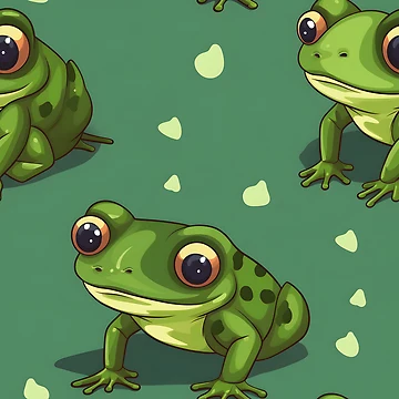 Artwork thumbnail, cute frog repeating pattern by RibbitFans101