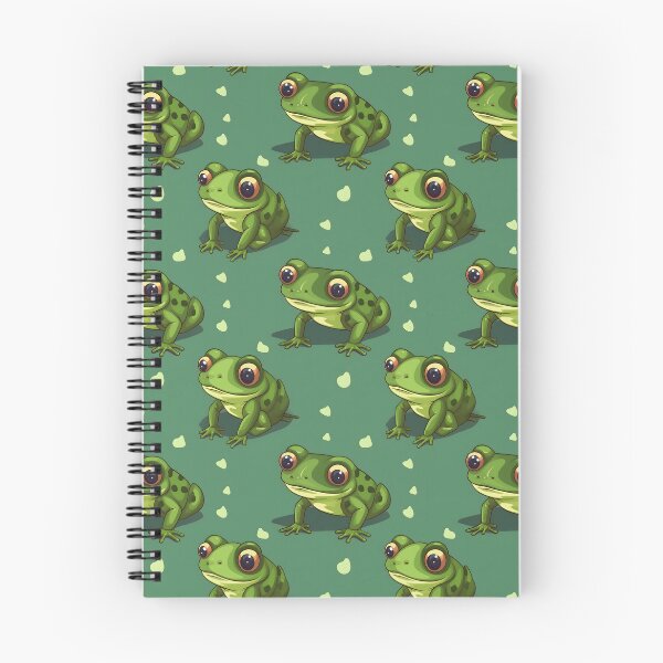 Item preview, cute frog repeating pattern designed and sold by RibbitFans101.