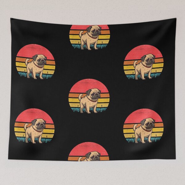 Item preview, Pug Vintage Retro Sunset designed and sold by rafaeltto.