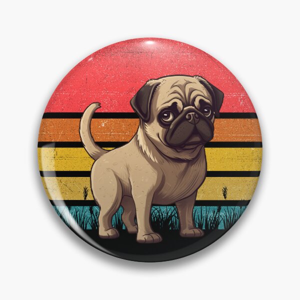 Artikelvorschau, Pug Vintage Retro Sunset entworfen und verkauft von rafaeltto.
