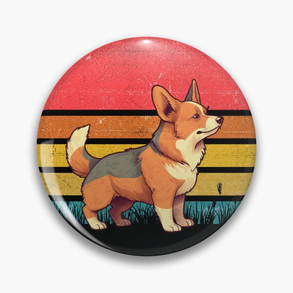 Item preview, Red Headed Tricolor Corgi Vintage Retro Sunset designed and sold by rafaeltto.