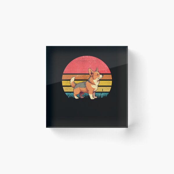 Item preview, Red Headed Tricolor Corgi Vintage Retro Sunset designed and sold by rafaeltto.