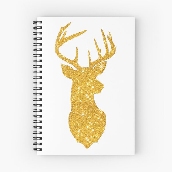 Item preview, gold glitter effect stags head designed and sold by Born-to-design.