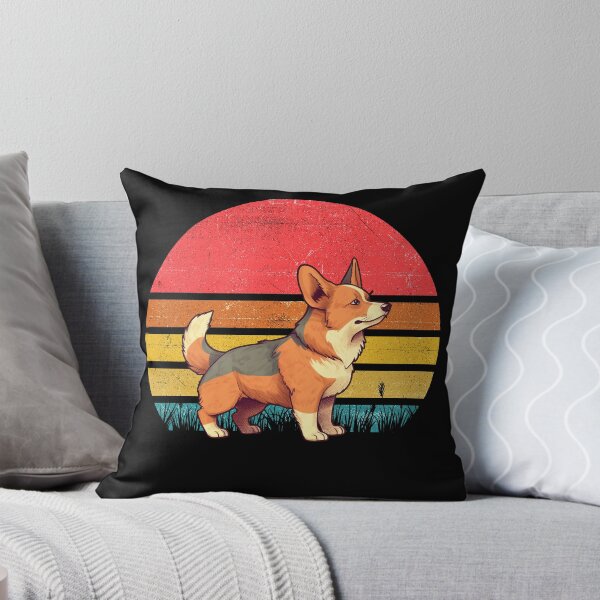 Item preview, Red Headed Tricolor Corgi Vintage Retro Sunset designed and sold by rafaeltto.