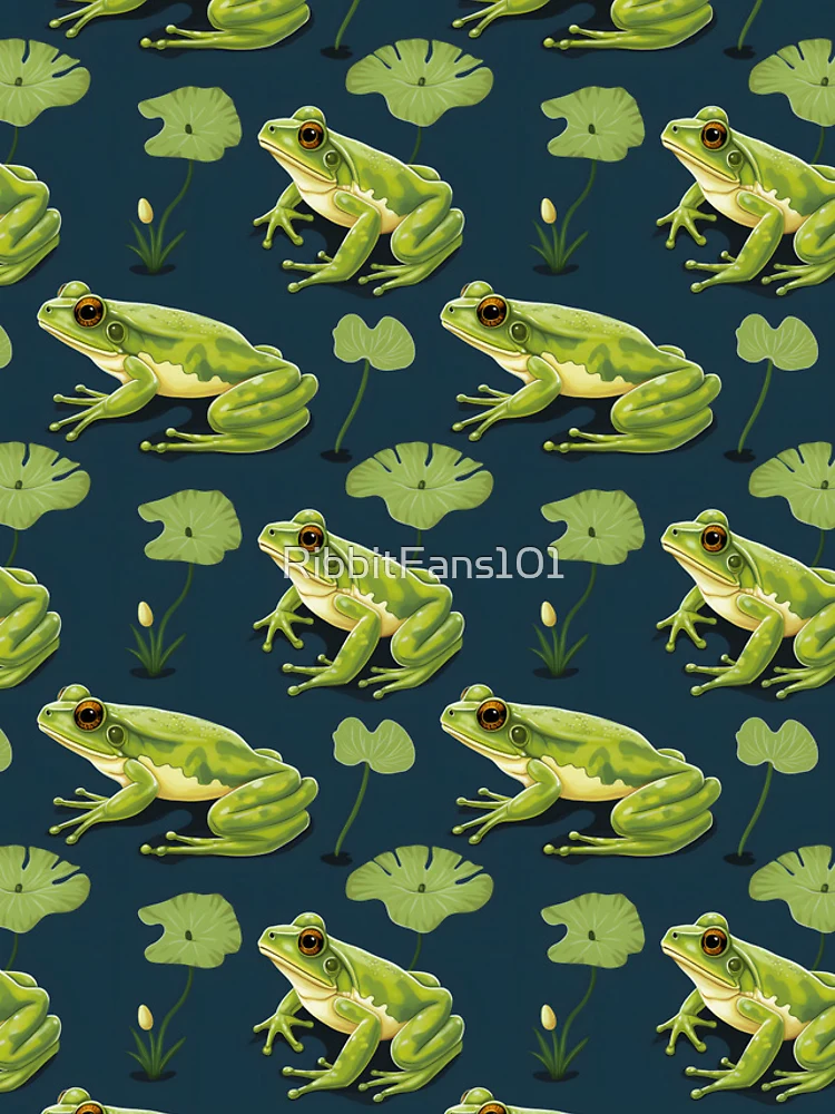 Thumbnail 4 of 4, iPhone Case, Frog Pattern Art designed and sold by RibbitFans101.