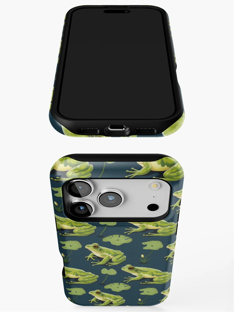 Thumbnail 3 of 4, iPhone Case, Frog Pattern Art designed and sold by RibbitFans101.