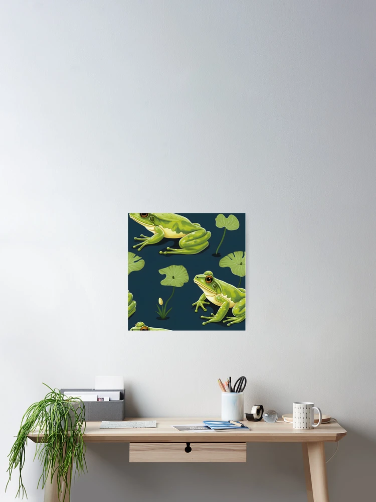 Thumbnail 2 of 3, Poster, Frog Pattern Art designed and sold by RibbitFans101.