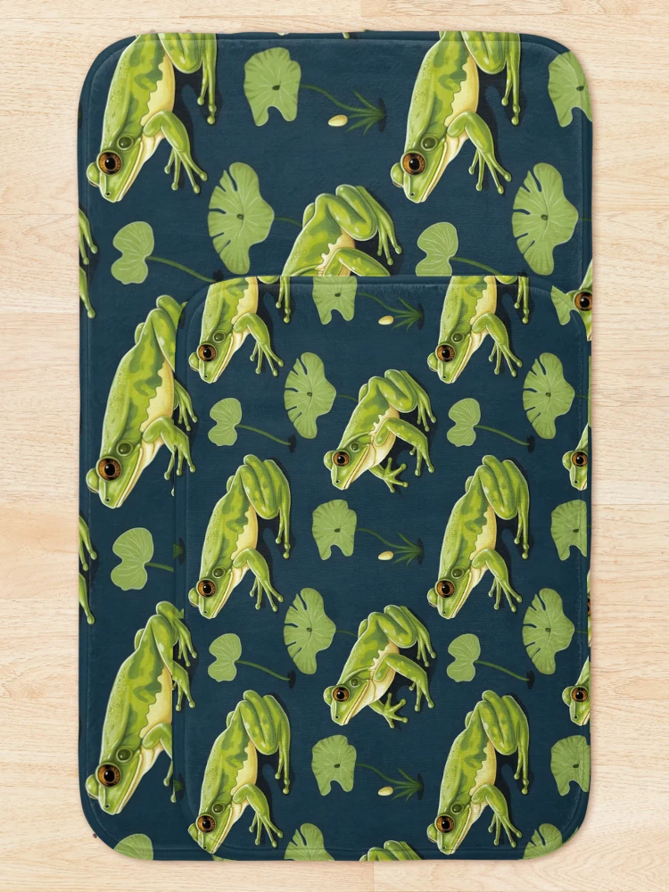 Thumbnail 5 of 6, Bath Mat, Frog Pattern Art designed and sold by RibbitFans101.