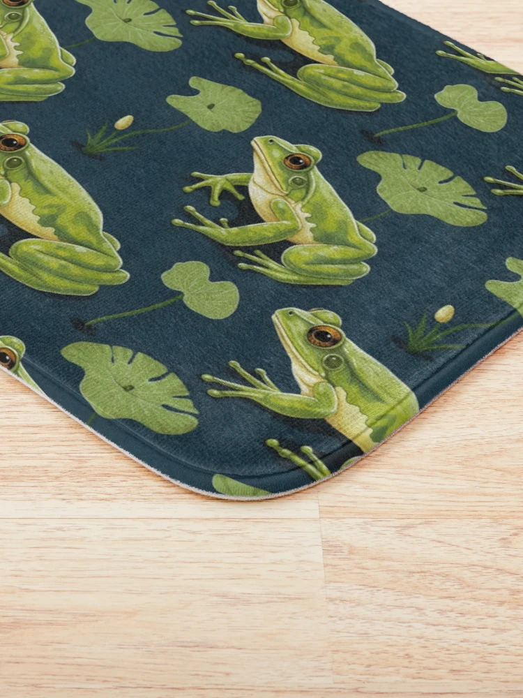 Thumbnail 3 of 6, Bath Mat, Frog Pattern Art designed and sold by RibbitFans101.