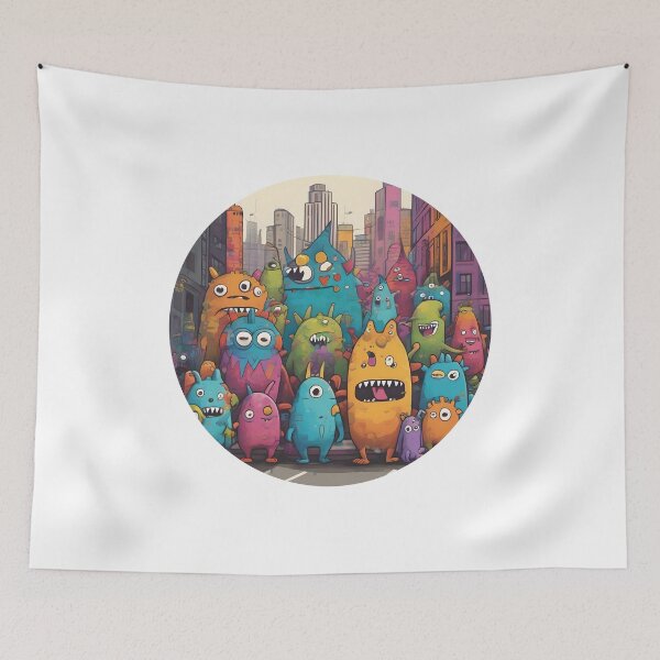 Item preview, Quirky Monsters in Urban Setting designed and sold by AbsoluteA.