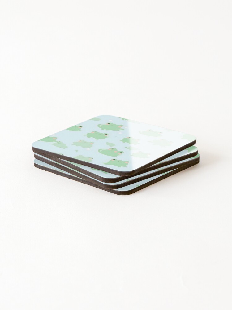 Thumbnail 4 of 5, Coasters (Set of 4), Anime Frog Pattern designed and sold by RibbitFans101.