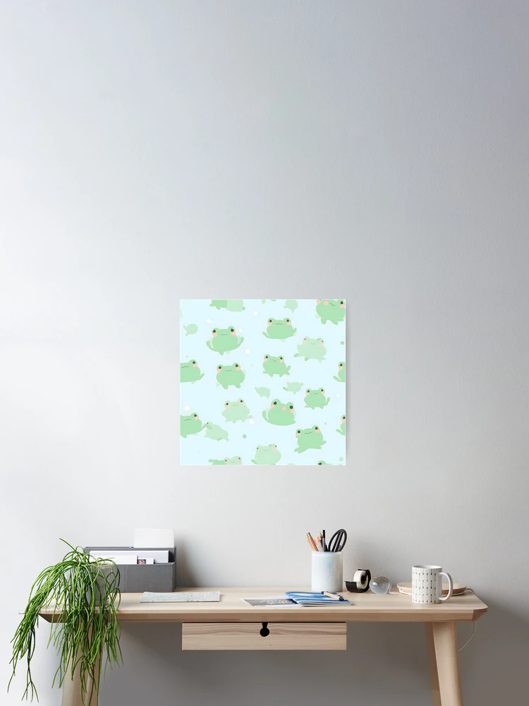 Thumbnail 2 of 3, Poster, Anime Frog Pattern designed and sold by RibbitFans101.