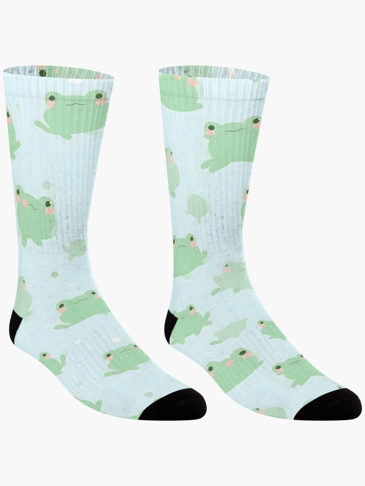 Thumbnail 3 of 5, Socks, Anime Frog Pattern designed and sold by RibbitFans101.