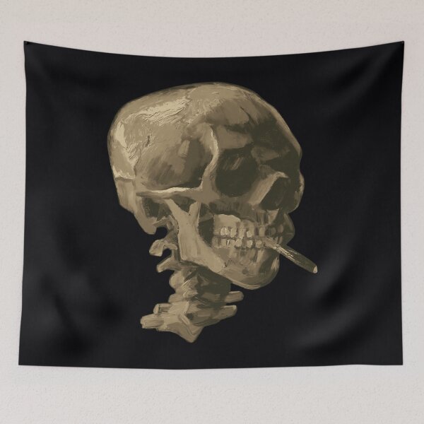 Item preview, Skull of a Skeleton with Burning Cigarette Photographic Print 	 designed and sold by vlauaoha52.