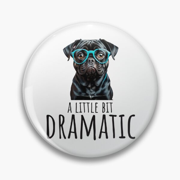 Item preview, Black Pug with Green Glasses A Little Bit Dramatic designed and sold by 96CypressAlley.