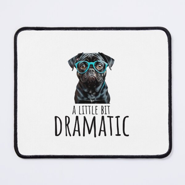 Item preview, Black Pug with Green Glasses A Little Bit Dramatic designed and sold by 96CypressAlley.
