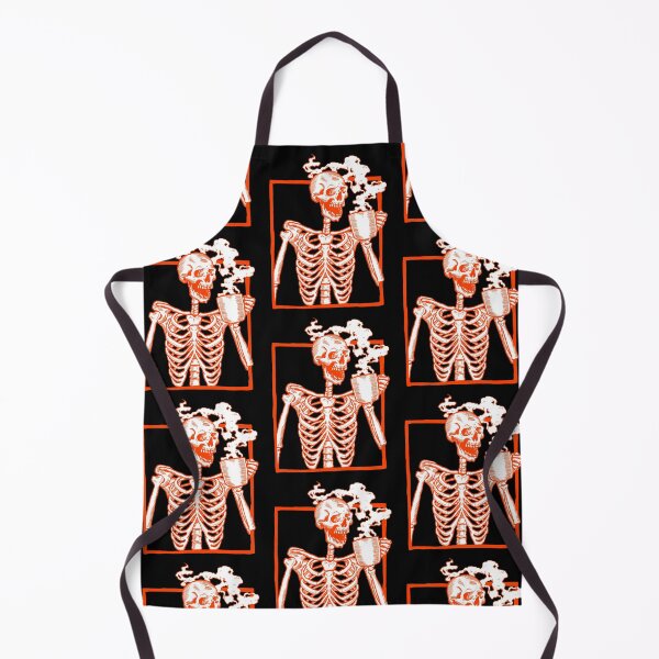 Item preview, halloween coffee drinking skeleton orange designed and sold by Gossip Rag.