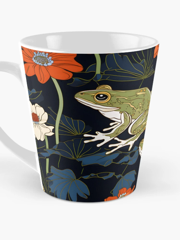 Thumbnail 3 of 4, Coffee Mug, Japanese Style Frog Repeating Pattern designed and sold by RibbitFans101.