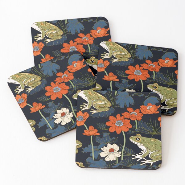 Item preview, Japanese Style Frog Repeating Pattern designed and sold by RibbitFans101.